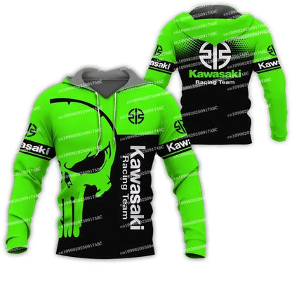 Men's Hooded Men's Sports and Leisure Wear 3D Printed Women Hoodie Adventure Fashion Motorcycle Top