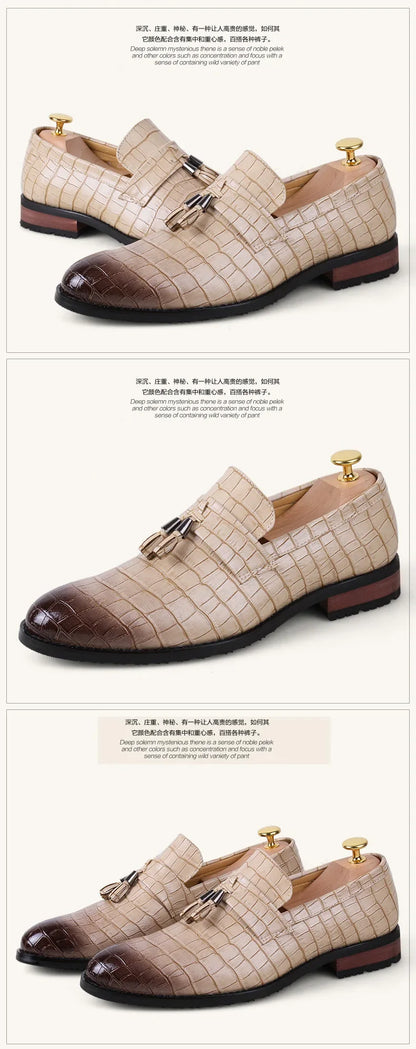 Luxury Formal Men's Dress Italian Designer Stylist Wedding Casual Business Patent Leather Loafers Oxfords Shoes for Men