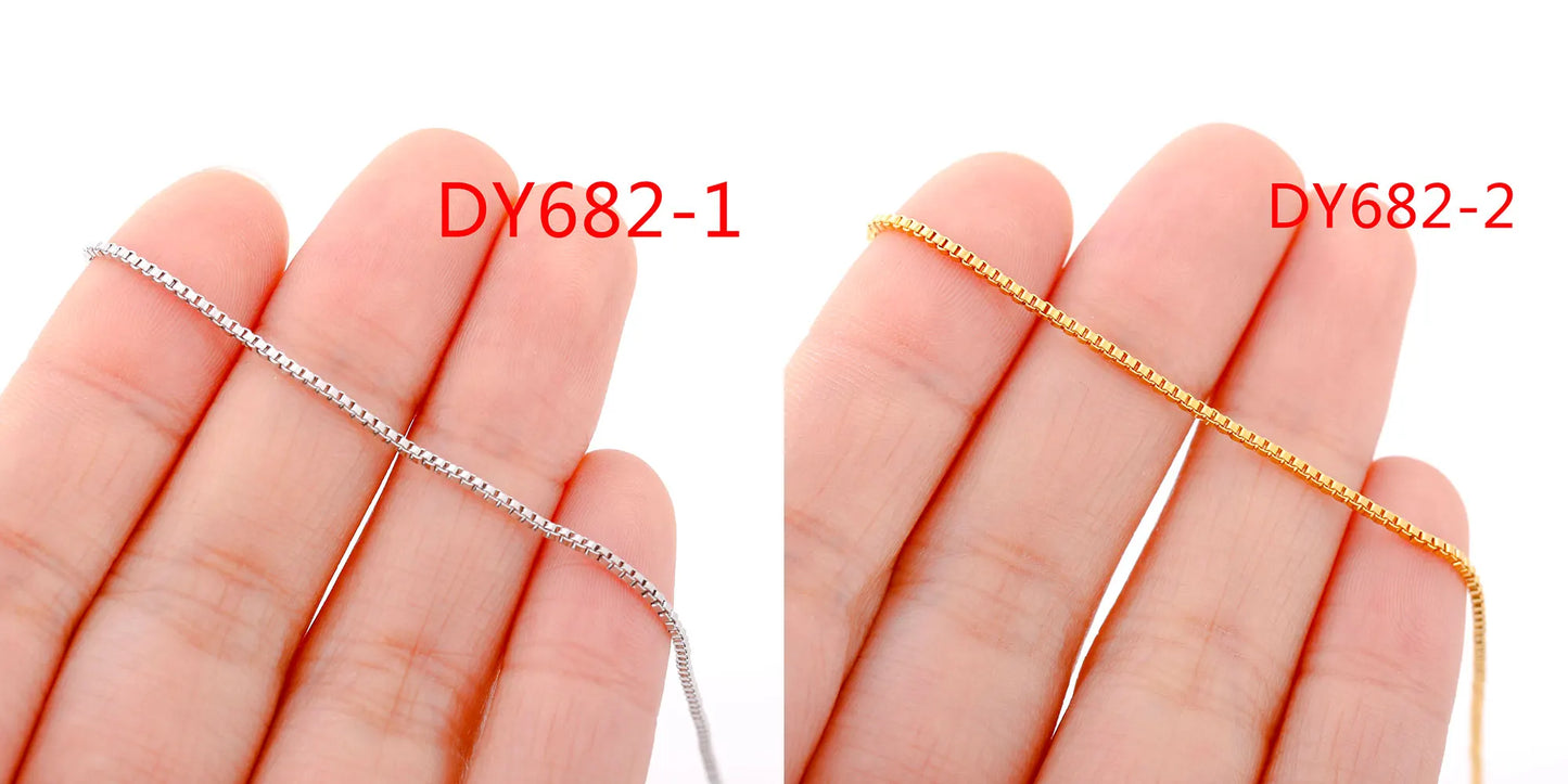 5pc 18K Gold Color PVD Plated Stainless Steel Cuba Cross O Ripple Twisted Chain Necklace Adjustable Chain DIY Necklace Wholesale
