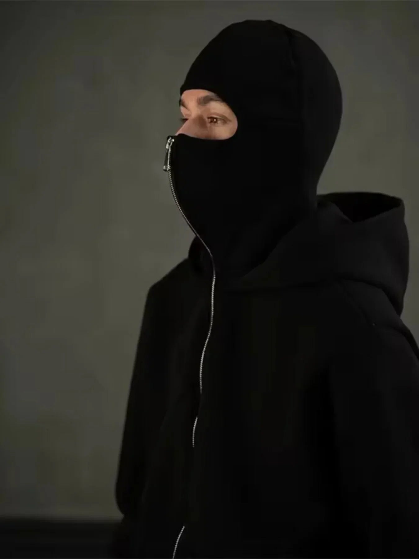 Autumn Men Balaclava Y2K Gothic Harajuku Winter New Item Double Hooded Sweatshirt Men's Hooded Mask Zipper Sportswear Women