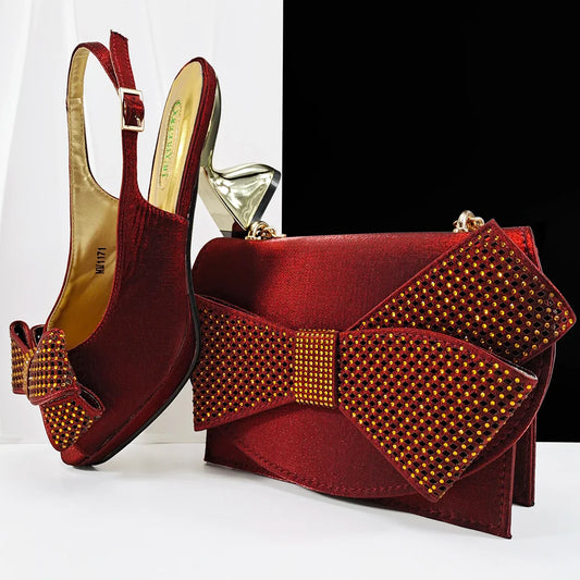 Lastest Italian Design Fashion Style Ladies Shoes with Matching Bag Set 2026 Nigerian Shoes and Bag Set