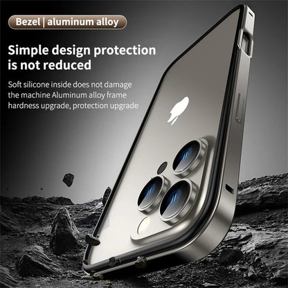 Titanium Metal Frame Bumper Shockproof Case for IPhone 17 Air 16 15 Pro Max Plus for Apple Solid Colour Protection Phone Cover