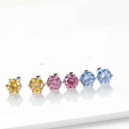 0.5-2ct Moissanite Screw Stud Earrings D Color 925 Sterling Silver Diamond Earrings For Women Wedding Fine Jewelry