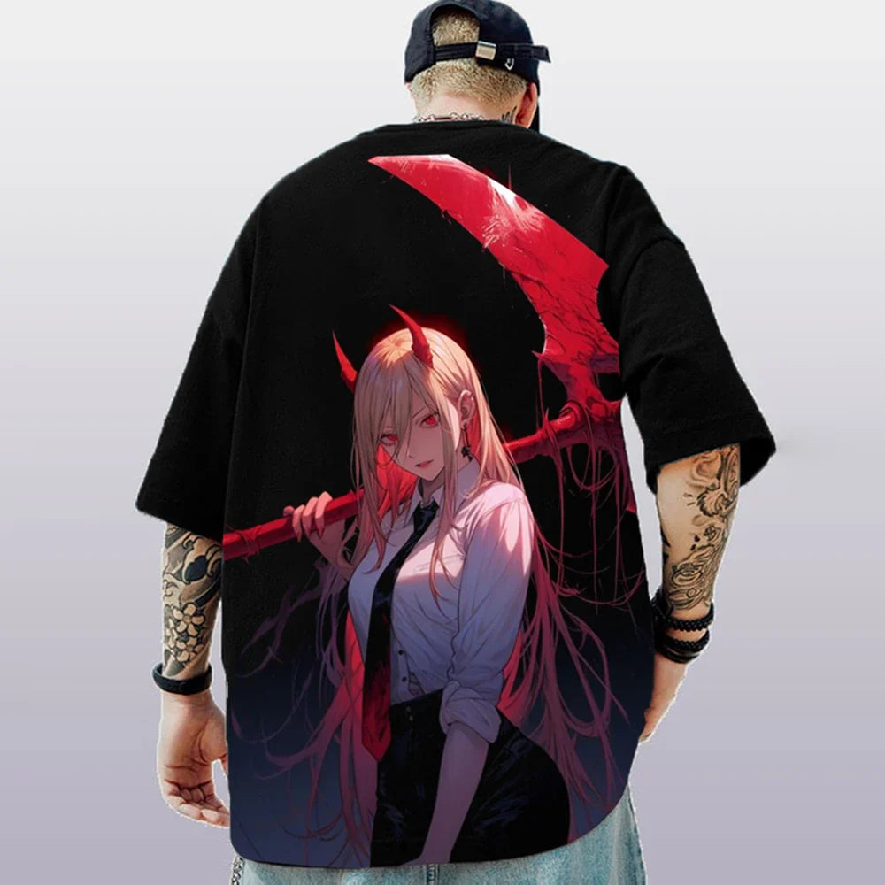 3d Anime Character Print Men's T-Shirt 2024 New Oversized Short Sleeve T-Shirt For Men Street Hip-Hop Tee Top Quick Dry T Shirts