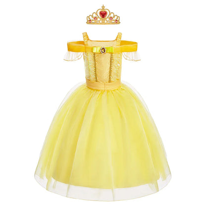 Girls Beauty and Beast Bell Costume Kids Summer Carnival 3 4 5 6 7 8 9 10 Years Dress Kids Princess Performance Cosplay Dresses