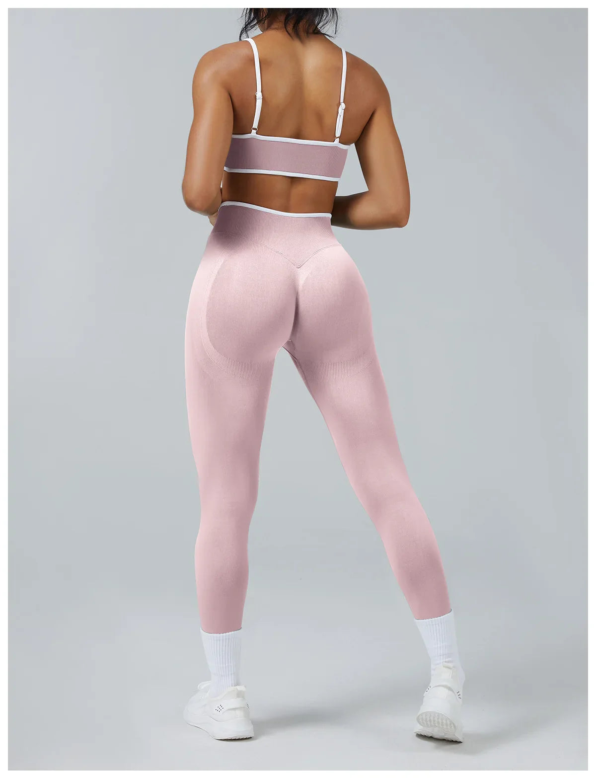 Seamless Yoga Set Women Gym Clothing Scrunch Bum Legging Sports Bras Padded Tank Top Workout Outfits Fitness Sportswear Suits