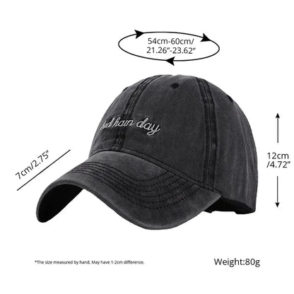 Bad Hair Day Washed Black Baseball Cap female male Snapback Hat