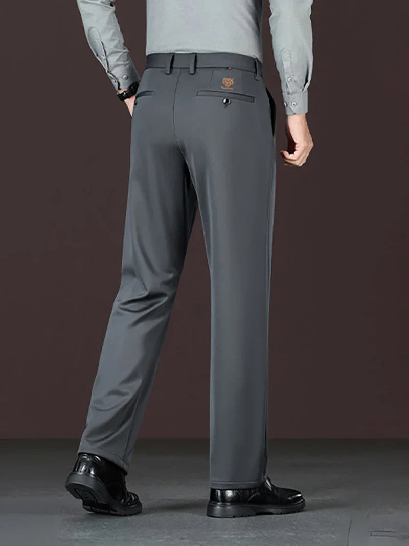 Men's New Loose Straight Leg Elastic Formal Pants, Business Tiger Head Western Style, All Seasons, Casual & Formal Wear