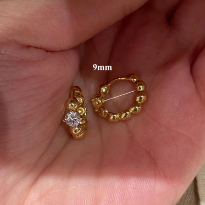 Dainty 0.3CT Round Cut D Color Moissanite Huggie Hoop Earrings for Women S925 Silver Minimalist Buckle Ear Fine Jewelry