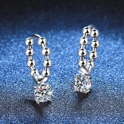 Real 0.5CT 5mm D Color Moissanite Drop Earrings for Women S925 Silver Plated PT950 Pass Diamond Test Earring Fine Jewelry