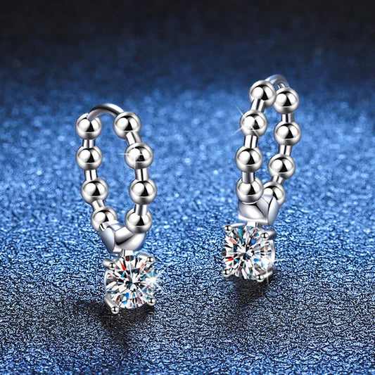 Real 0.5CT 5mm D Color Moissanite Drop Earrings for Women S925 Silver Plated PT950 Pass Diamond Test Earring Fine Jewelry