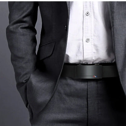 Men's Leather Belts Fashion Automatic Buckle Cowskin Male Belts Luxury Designer Black belt 105-160cm Plus Size Jeans Belt