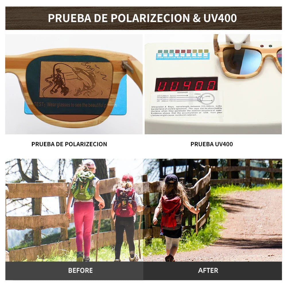 Natural Zebra bamboo adult sunglasses Manual polarized glasses Mirror coated lens Glasses Gift box 8621C