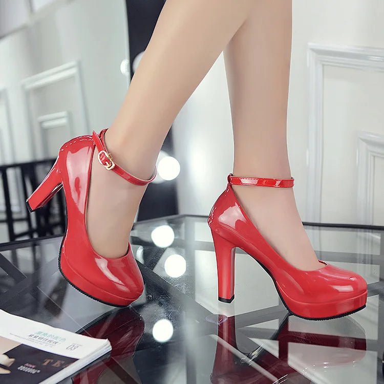 Shoes Women Black Pumps  Spring Casual Shoes Female High Heels White/red Weding Shoes 34 40 Plus Size Pumps