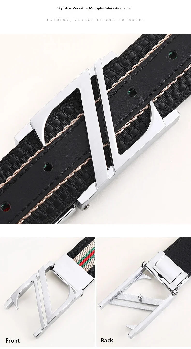 Leather luxury belt for men, stylish and handsome with high quality. Leather belt for women, durable and versatile for jeans.
