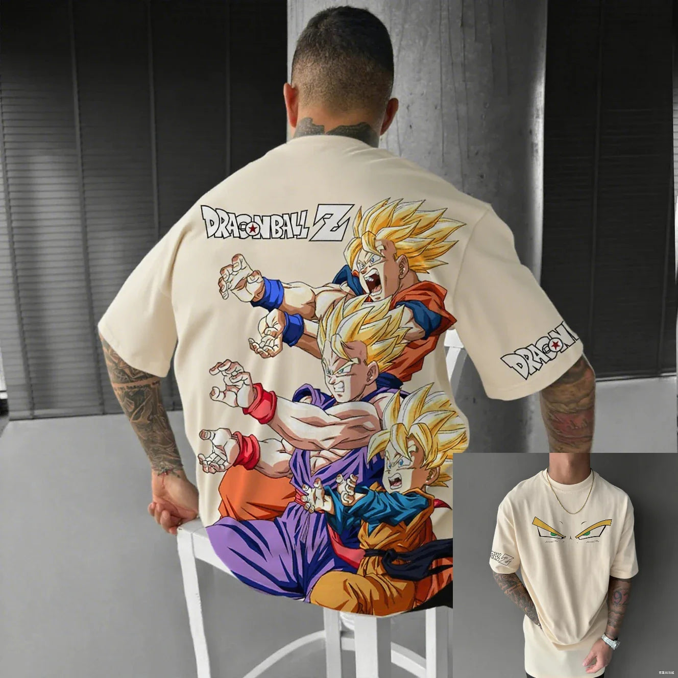 Camiseta Dragon Ball Z Super Saiyajin Masculina Feminina Anime Estampada Roupa de Rua Verão Casual Manga Curta Estilo Oversized Roupa Y2k