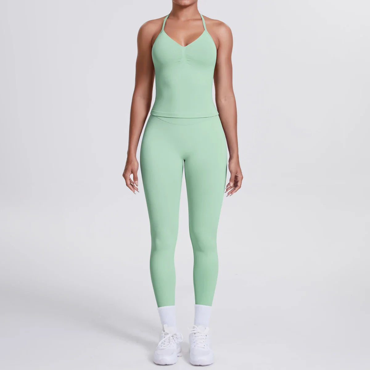 2 Piece Yoga Clothes Women Tracksuit Athletic Wear Pilates Fitness Suit Gym Workout Push Up Clothes Sports Bra Leggings Suit