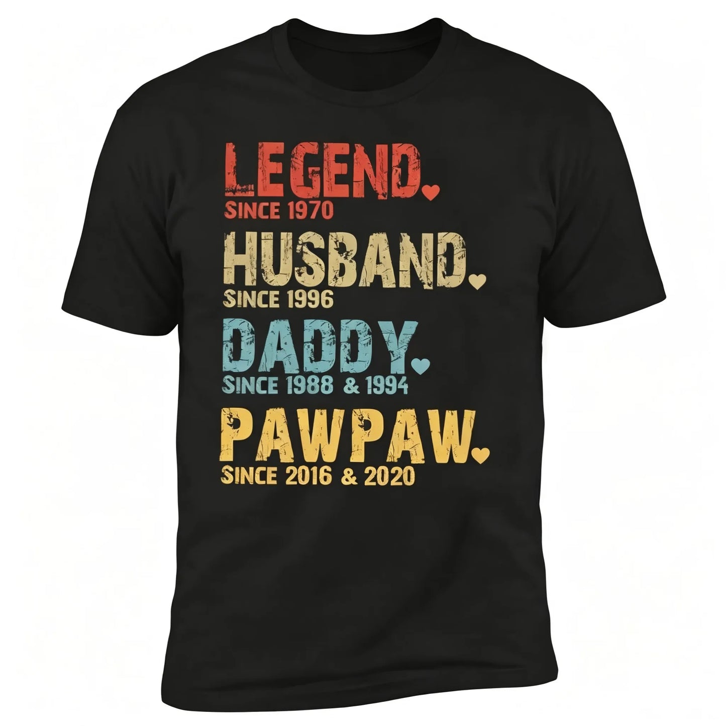 Personalized Dad Shirt, Custom Daddy Shirts for Men, Legend Grandpa T-Shirt, Gifts for Fathers Day Birthday S-3XL