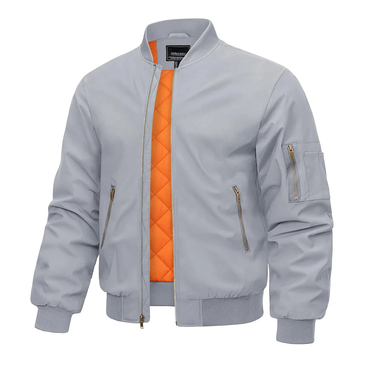 Bomber Jacket Men Warm Zip Up Winter Padded Coat Casual Baseball Jackets Pilot Windbreaker Varsity Jackets