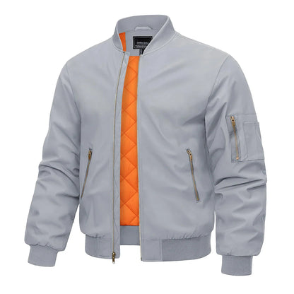 Bomber Jacket Men Warm Zip Up Winter Padded Coat Casual Baseball Jackets Pilot Windbreaker Varsity Jackets