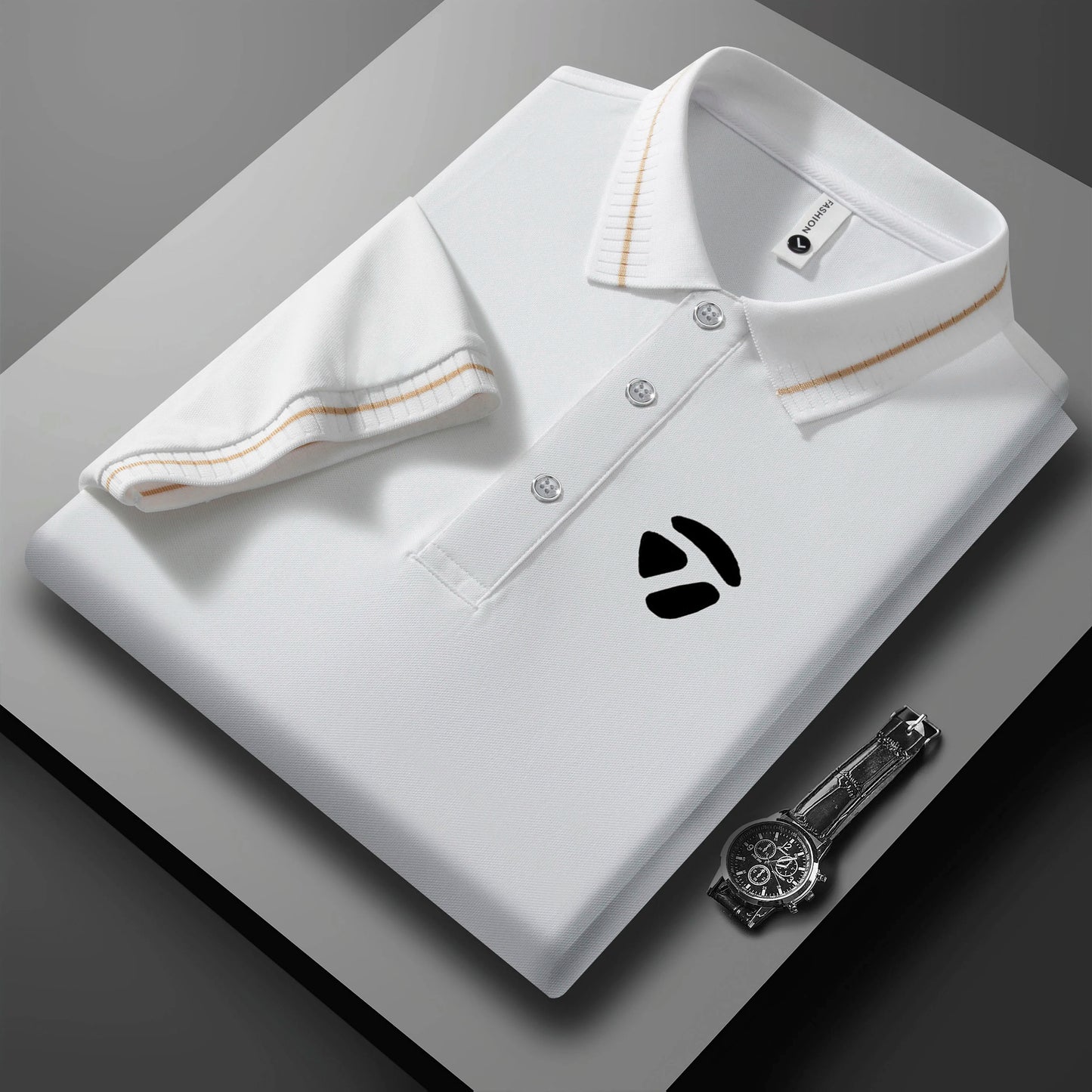 2026 New Men's Polo Collar T-shirt Short Sleeved Casual Sweat Absorbing Breathable T-shirt Men's Top
