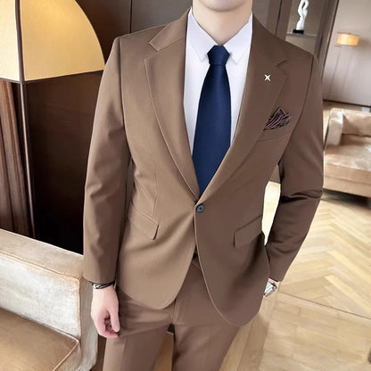 Terno Masculino Casual de Escritório Noivo Casamento Blazer Calça Social