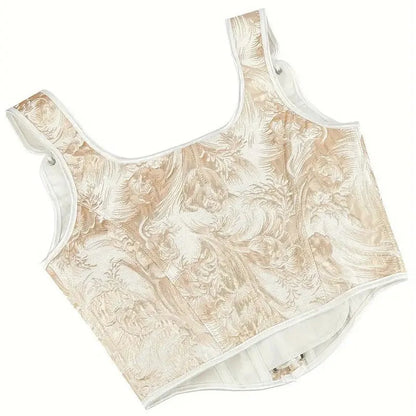 This printed double shoulder strap can be tied with a bow It's a sexy strapless and body-shaping top for women