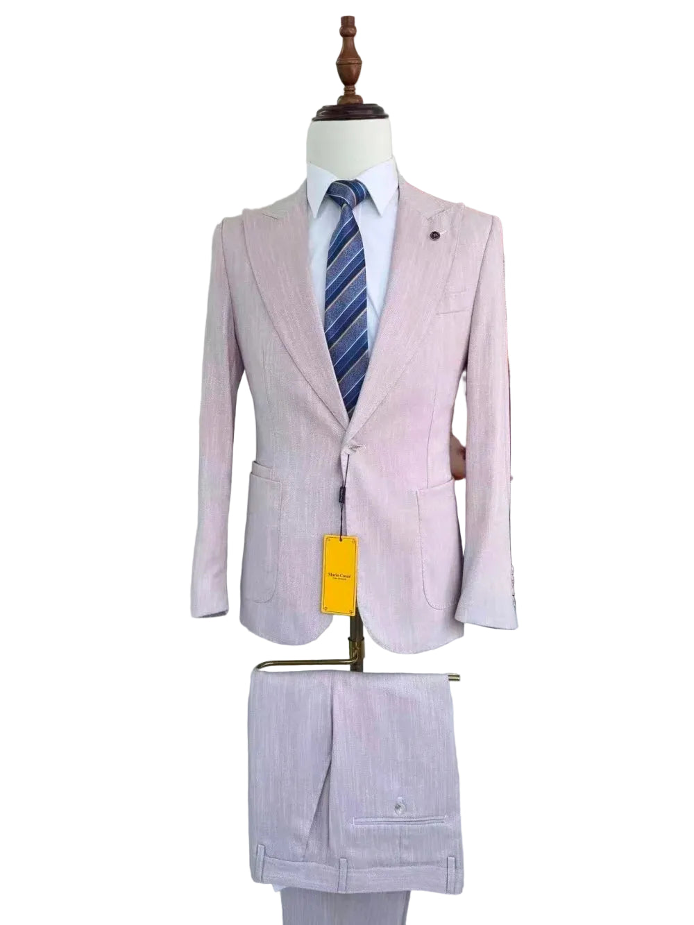 New Style Pink Business Outdoor Gentlemans Trend Solid Color Mens Formal Casual Slimming Wedding Host Gentlemans Suit