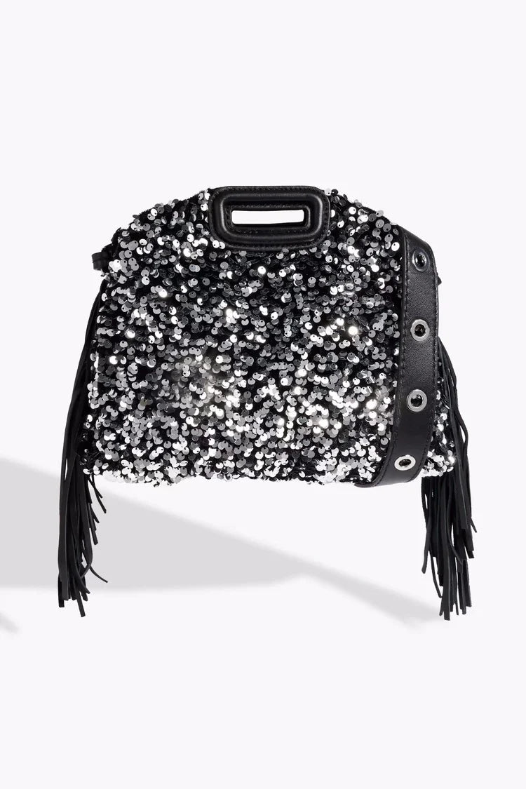 Glitter Sequined Handbag for Women, Luxury Designer Shoulder Bag with Tassel, Fashion Crossbody Bucket Bag for Ladies Elegant