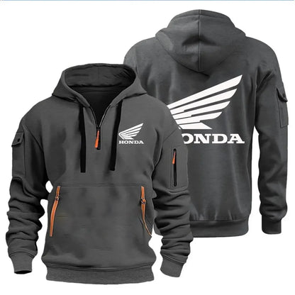 Men's Hoodies Motorcycle Jackets Wings Logo Printed Sweatshirt Pullover Trendy Motorcycle Jackets for Autumn and Winter