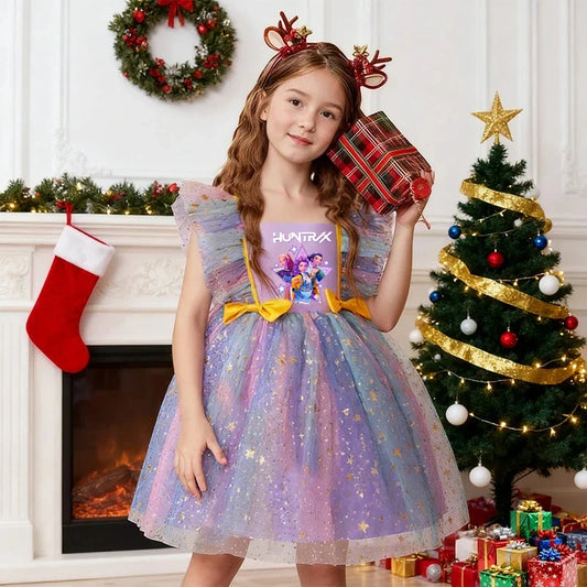Baby Prinsess Dress Girls Birthday Party Dresses Kids Children Sleeveless Tulle Tutu Clothings 1-5Y
