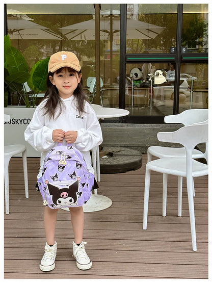 Anime Cartoon Kuromi Melody Cinnamoroll Backpack Boys Girls Cartoon Hello Kitty Kawaii Canvas Fashion Children's Schoolbag