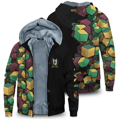Anime Velvet Thick Warm Winter Oversized Hoodie Coat Zip Up Sweatshirt Winter Top Plus Size Coat Plush Jackets