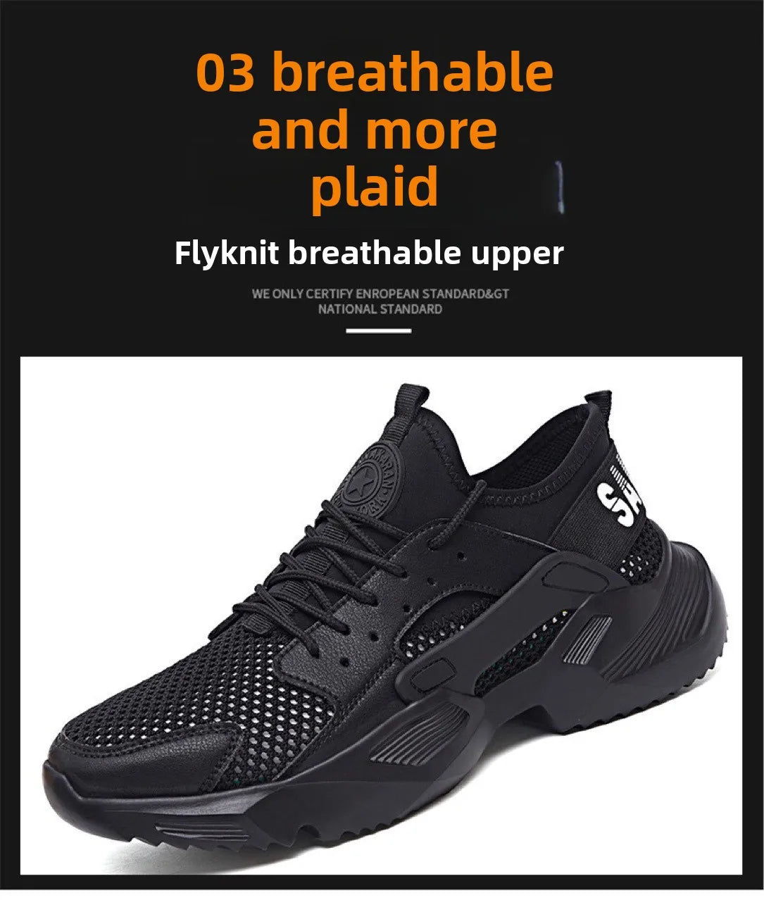 New Men's Summer Safety Work Shoes - Lightweight Soft Breathable Steel Toe Anti-Smash Anti-Puncture Footwear