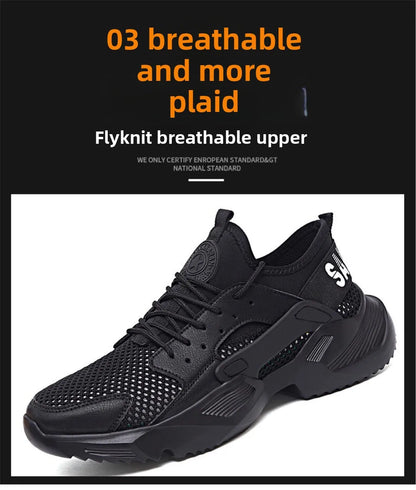 New Men's Summer Safety Work Shoes - Lightweight Soft Breathable Steel Toe Anti-Smash Anti-Puncture Footwear
