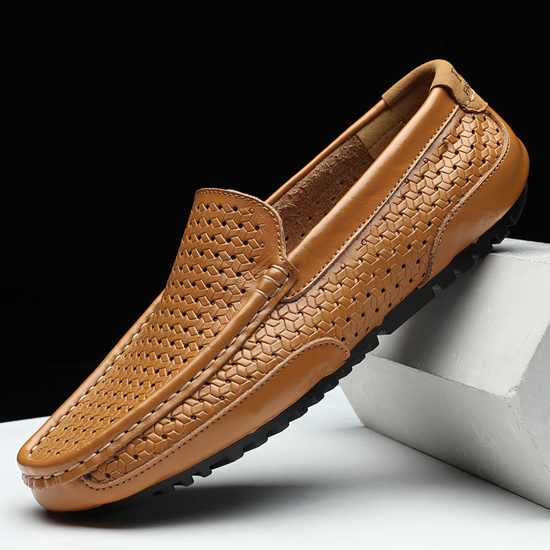Summer Luxury Brand Men Casual Shoes Soft Genuine Leather Mens Loafers Moccasins Italian Designer Breathable Slip on Boat Shoes