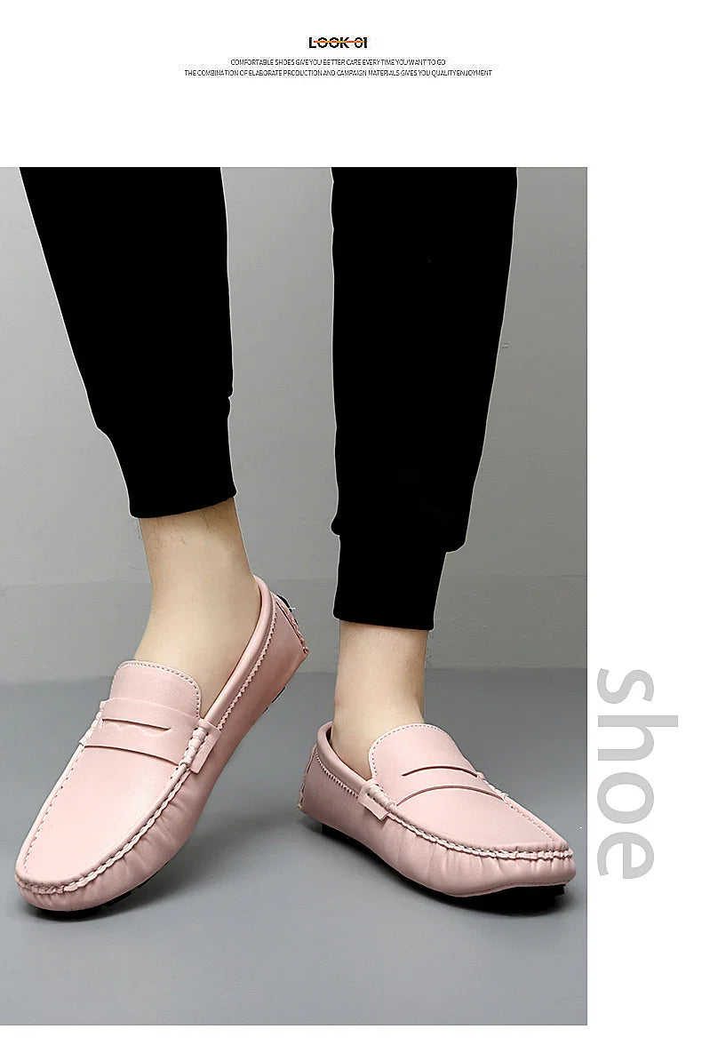 2025 New Handmade Beanie Shoes Men's Soft Sole Lazy Korean Style Trbottomy Easiest for Match Casual Slip-On Driving