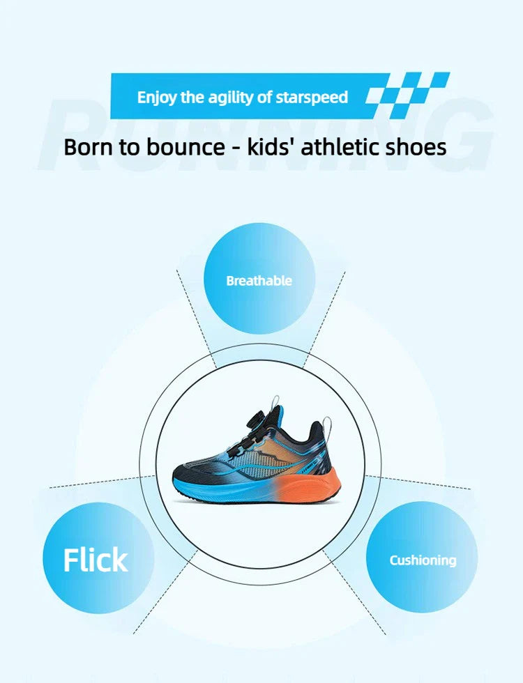 Outdoor Lace-up Boys Girls Knit Jogging Shoes Gym Sneakers Children‘s Basketball Shoes Non-slip Breathable Sports Training Shoes