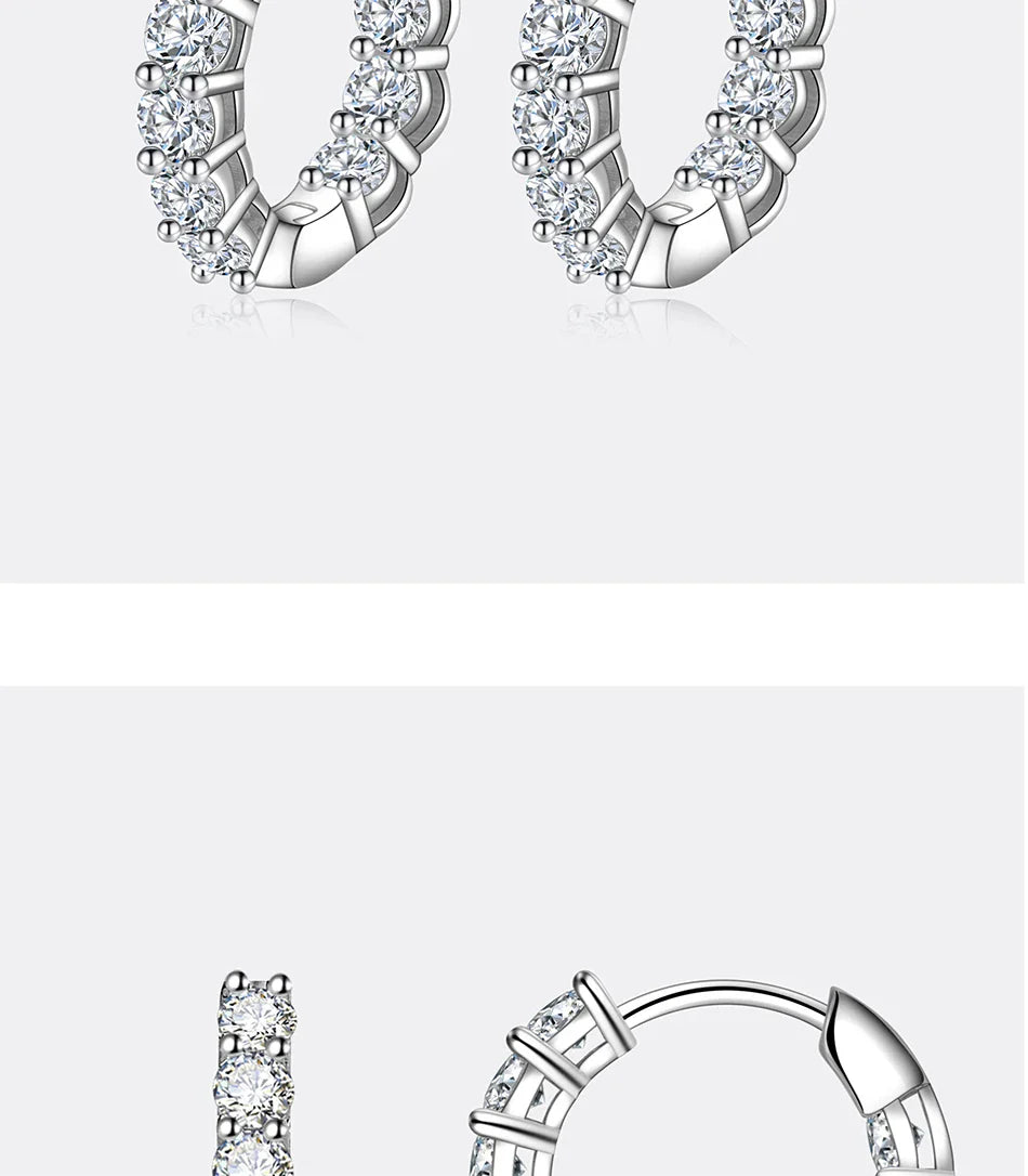1.8CT All Moissanite Earrings for Women S925 Pure Silver GRA Certified Diamond Temperament Fashion Wedding Party Jewelry