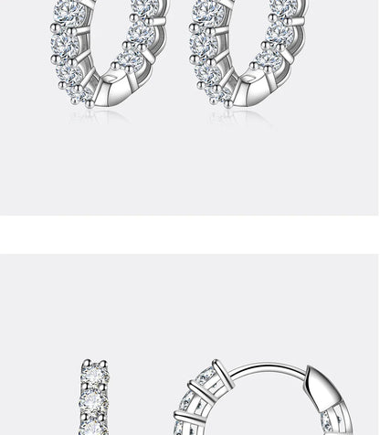 1.8CT All Moissanite Earrings for Women S925 Pure Silver GRA Certified Diamond Temperament Fashion Wedding Party Jewelry