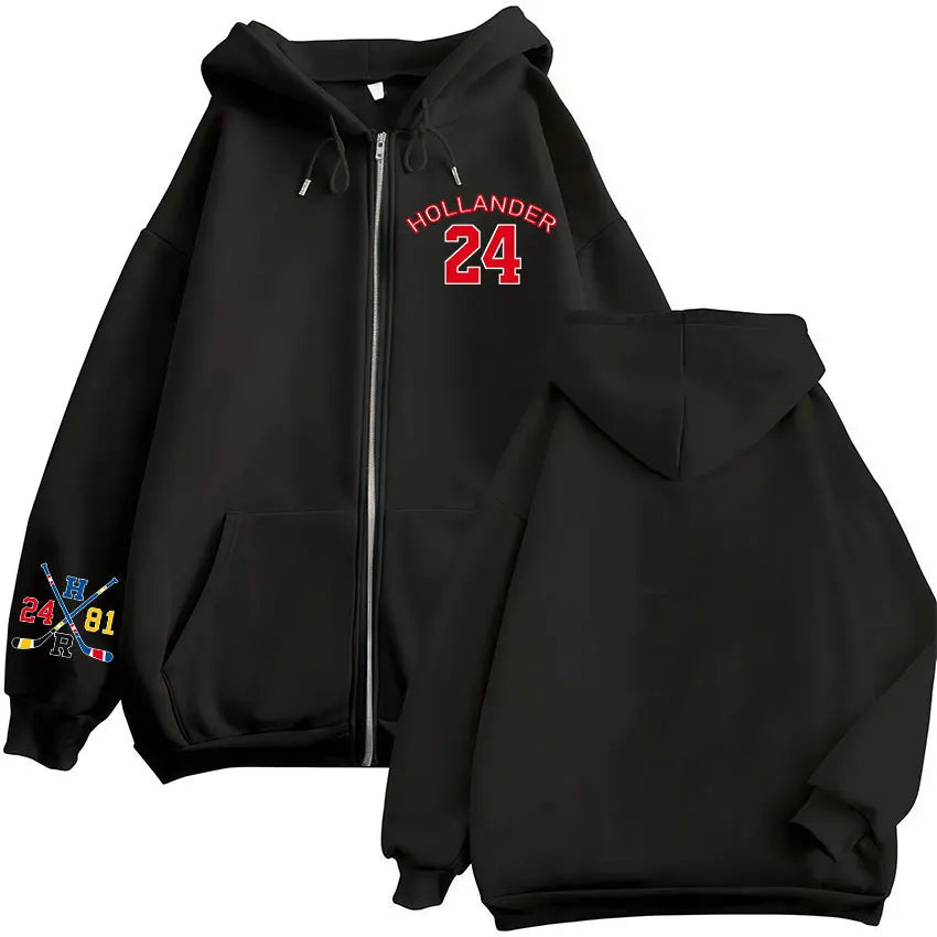 Heated Rivalry Shane Hollander‌ Ilya Rozanov Hollanov 24 81 Merch Zipper Hoodies Men Women Zip Up Sweatshirts Long Sleeve Jacket