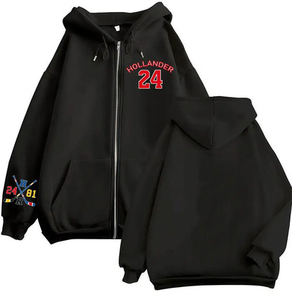 Heated Rivalry Shane Hollander‌ Ilya Rozanov Hollanov 24 81 Merch Zipper Hoodies Men Women Zip Up Sweatshirts Long Sleeve Jacket