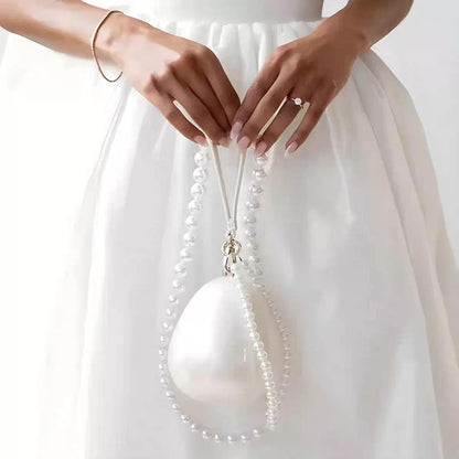 Women's Acrylic Premium Mini Egg Bag Luxury Fashion Pearl Dinner Clutch Bag Cute Phone Mouth Red Envelope for Wedding Party