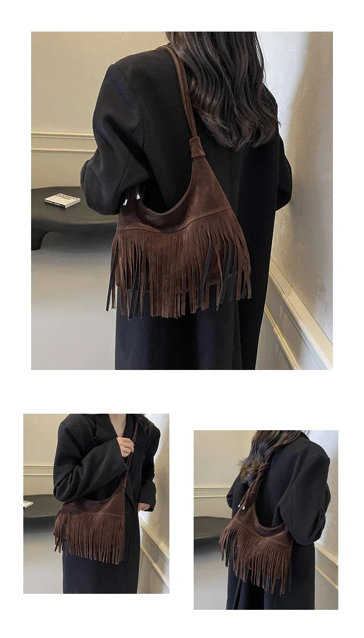 Fringed Interior Compartment Tote Bags Sewing Thread Large Capacity 2024 Hot Sale Bags for Women Zipper Pu Women's Handbags