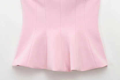Sexy Butter Yellow Cami Ruffles Tube Top Women Fashion 2025 Summer Strapless Y2K Girl Streetwear Tops Holiday Party Tops