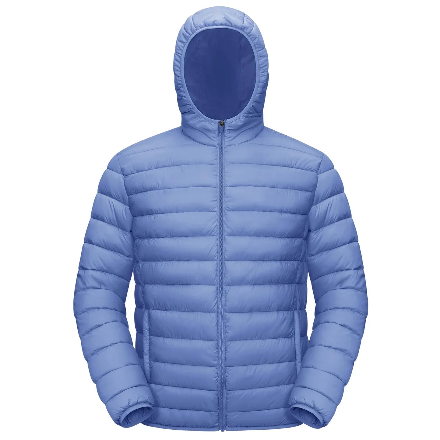 Lightweight Puffer Jackets Mens Water-Repellent Hooded Quilted Jacket Insulated Jacket Padded Coat Male Windbreaker
