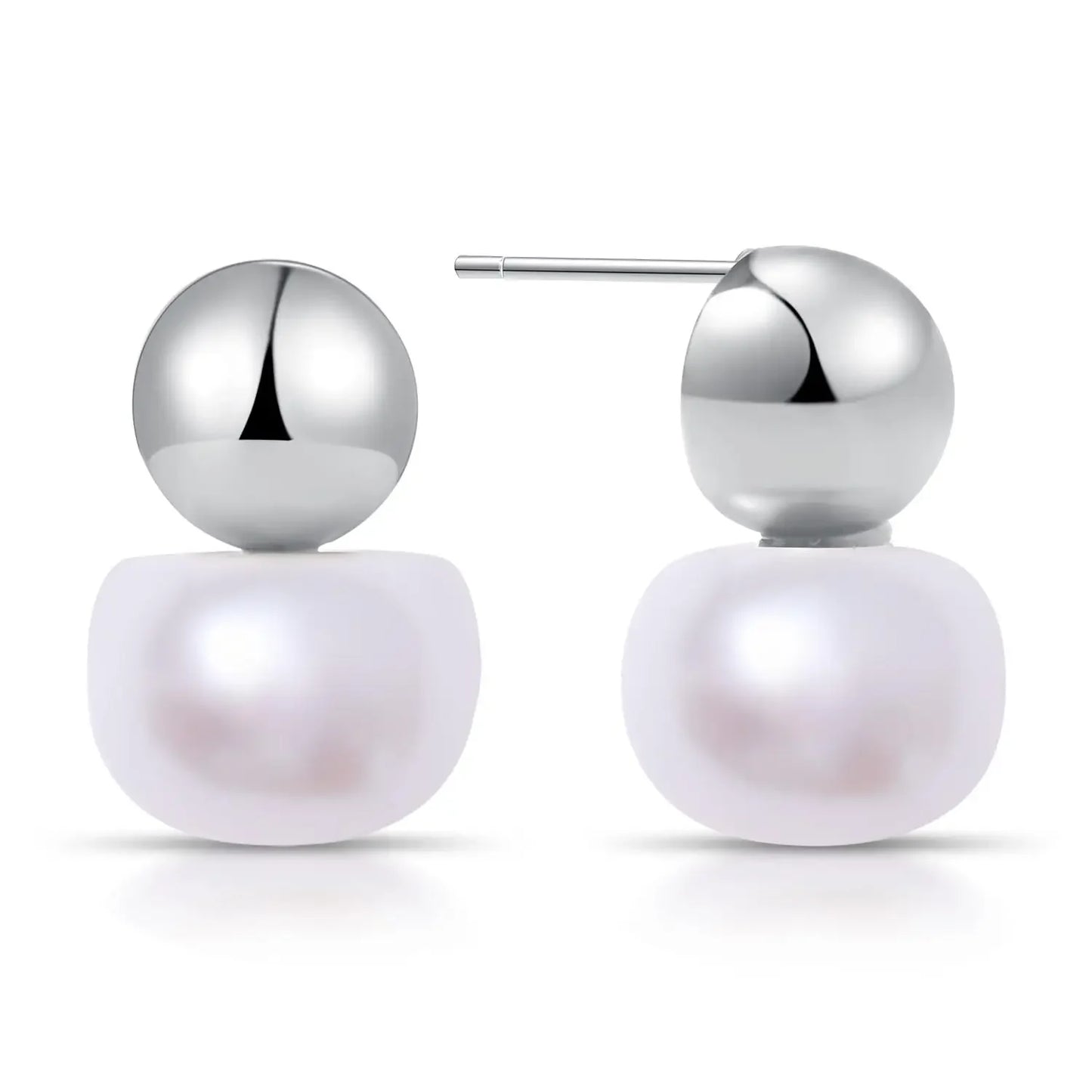Women Pearl Dangle Earrings 14K Gold Plated Hoops Fresh Water Pearl Earring With 925 Sterling Silver Post Popular Jewelry