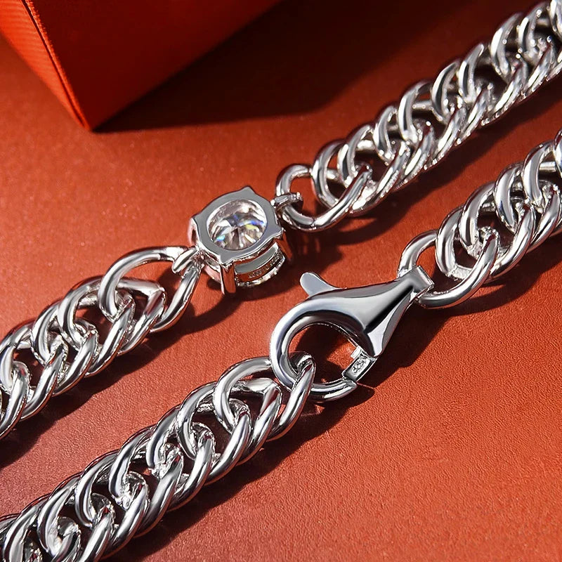 6.5mm Round Moissanite Bracelet for Women Men 100% S925 Sterling Silver Plated 18K Gold Party Fine Jewelry Gift