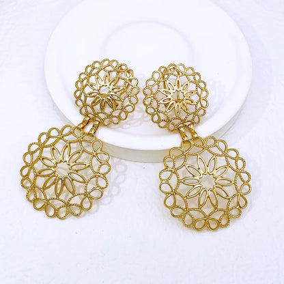 Women Earrings Luxury Design Big Drop Earrings Two Tone Fashion Jewelry  Wedding Party Gift Trending