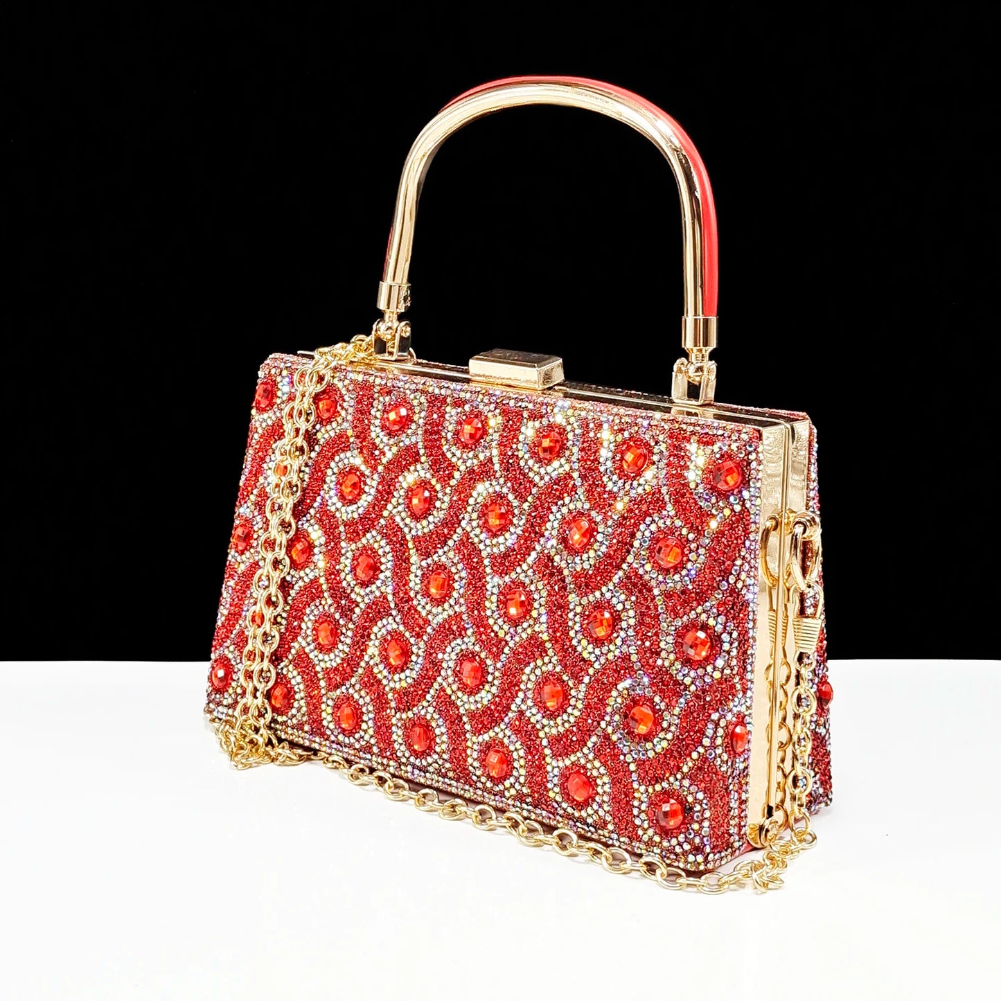 Q Rhinestone Design INS Hot Sale New Arrivals African Shoes and Bag Set in Green Color Open Toe Comfortable Women Heels